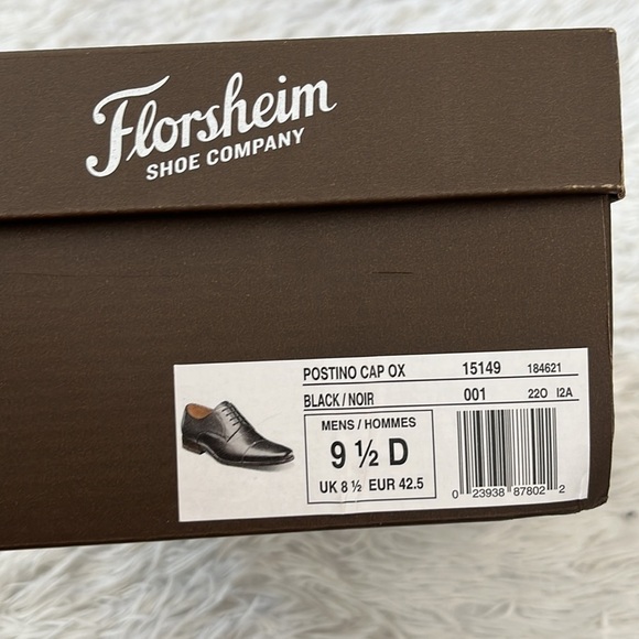 FLORSHEIM POSTINO Cap Men’s Toe Oxford in black size 9.5D main image 8